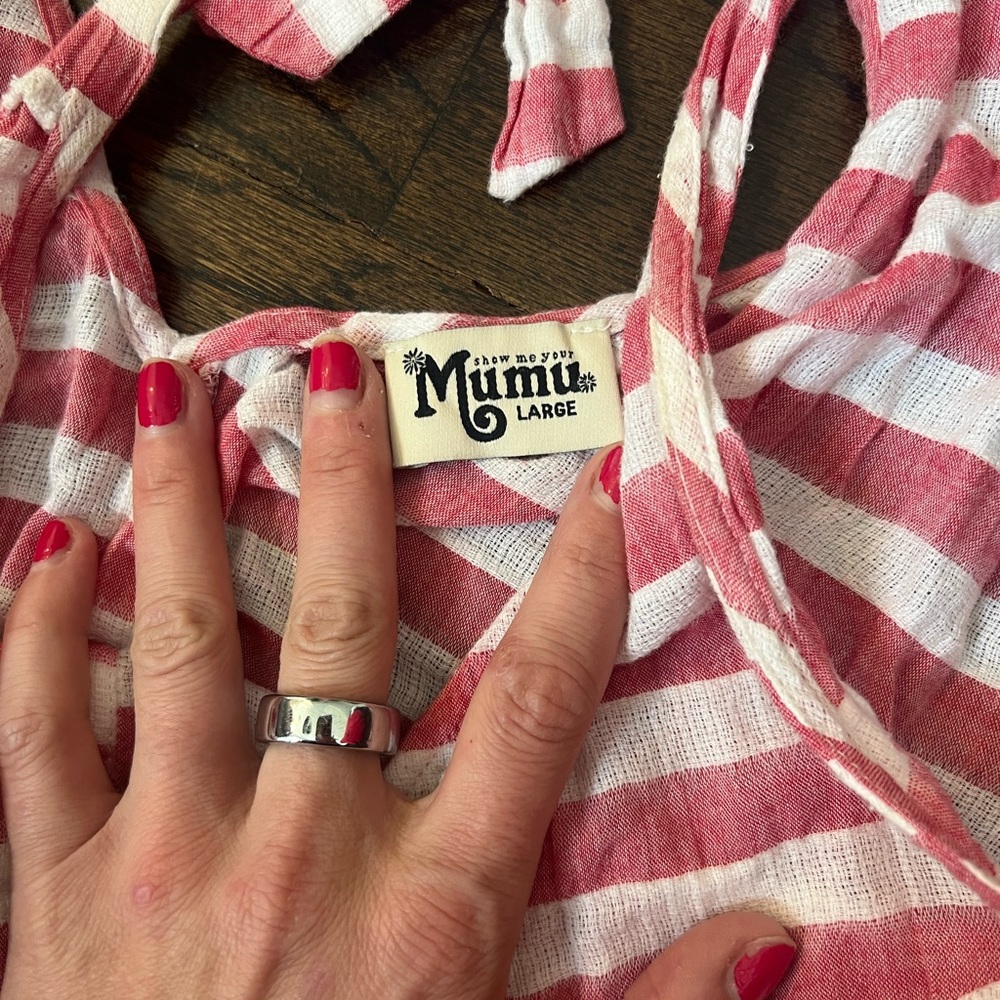 Show Me Your Mumu - Red and White Striped Romper Cover Up